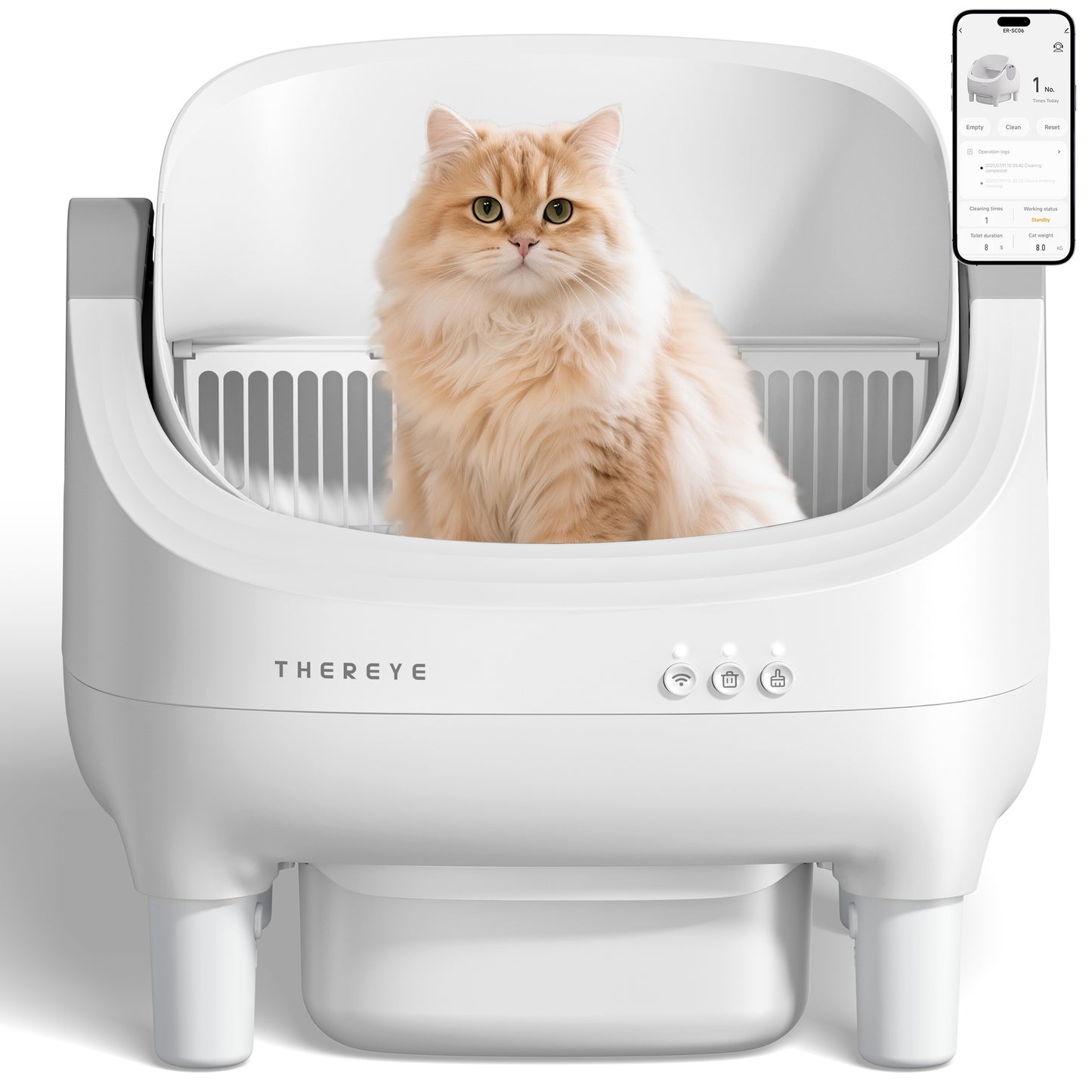 Thereye Open Top Self-Cleaning Cat Litter Box