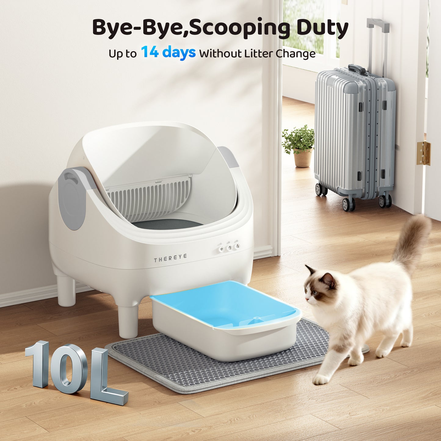 Thereye Open Top Self-Cleaning Cat Litter Box