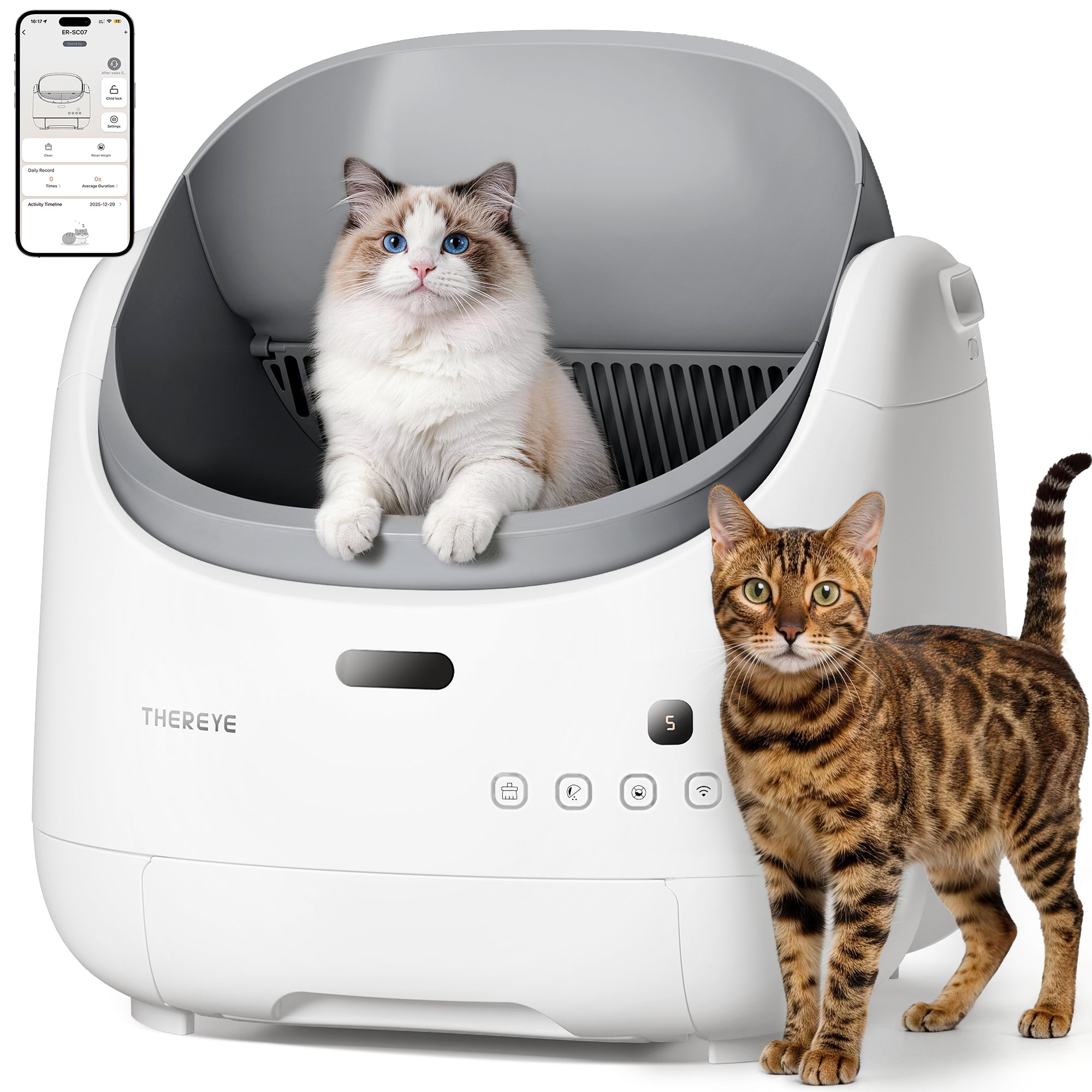 s.yuki　 Cat’seye CE-1500 Thereye Open Top Self-Cleaning Cat Litter Box（ER-SC07）