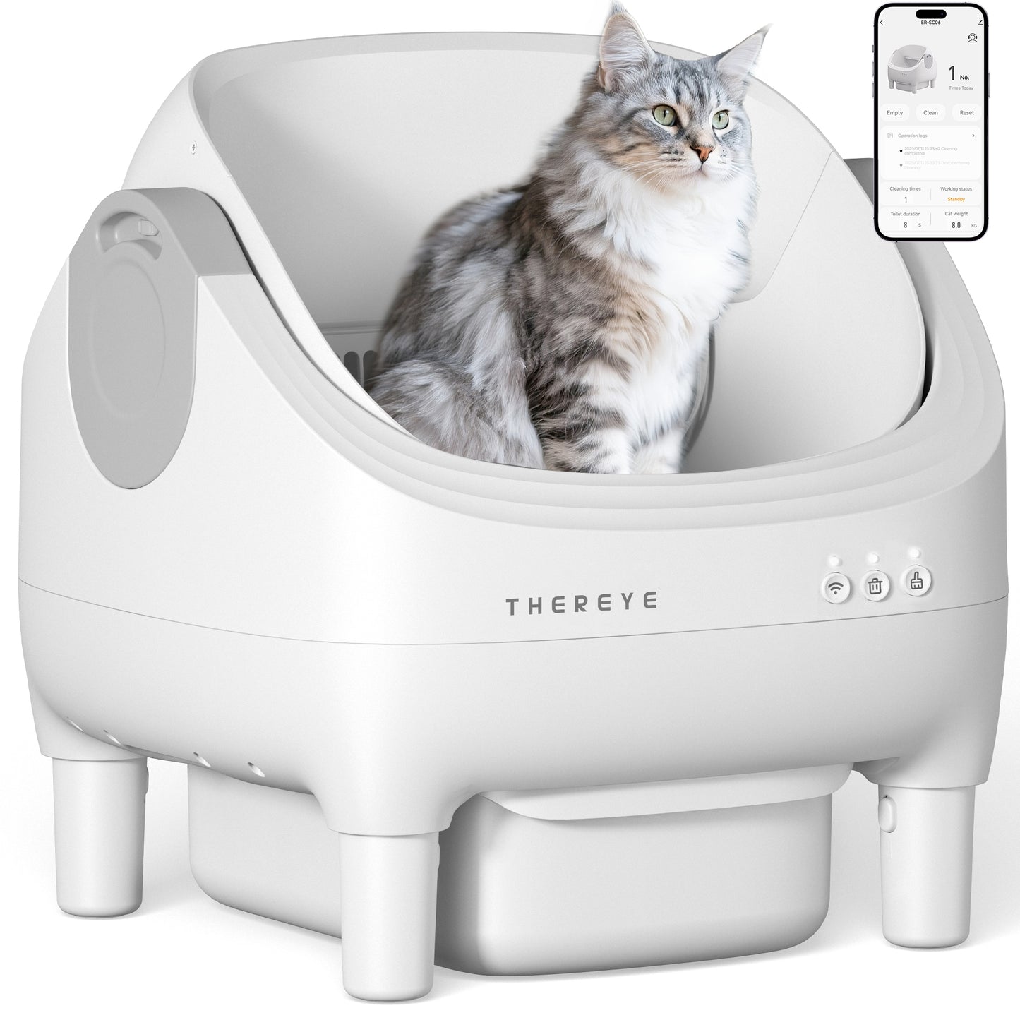 Thereye Open Top Self-Cleaning Cat Litter Box