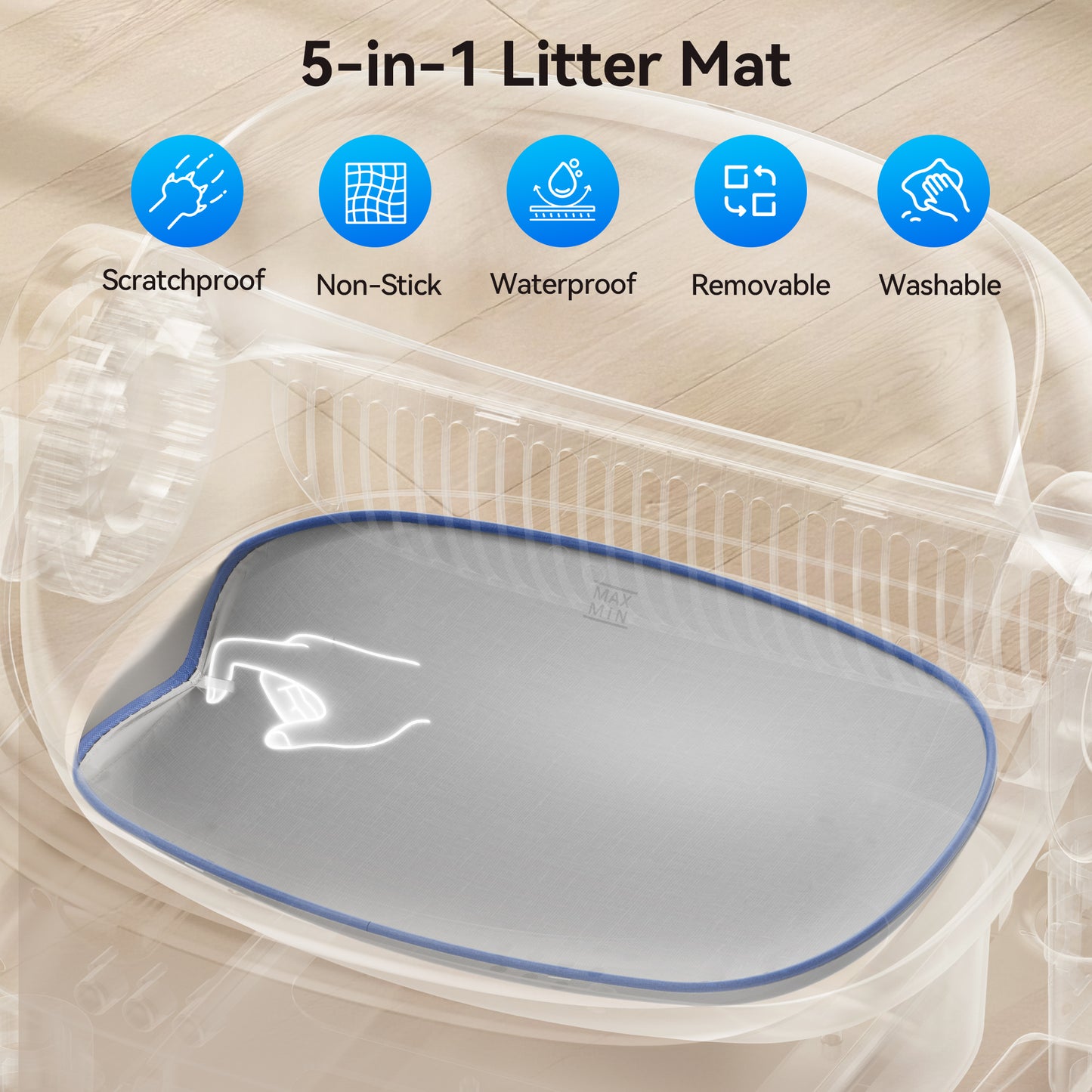 Thereye Open Top Self-Cleaning Cat Litter Box