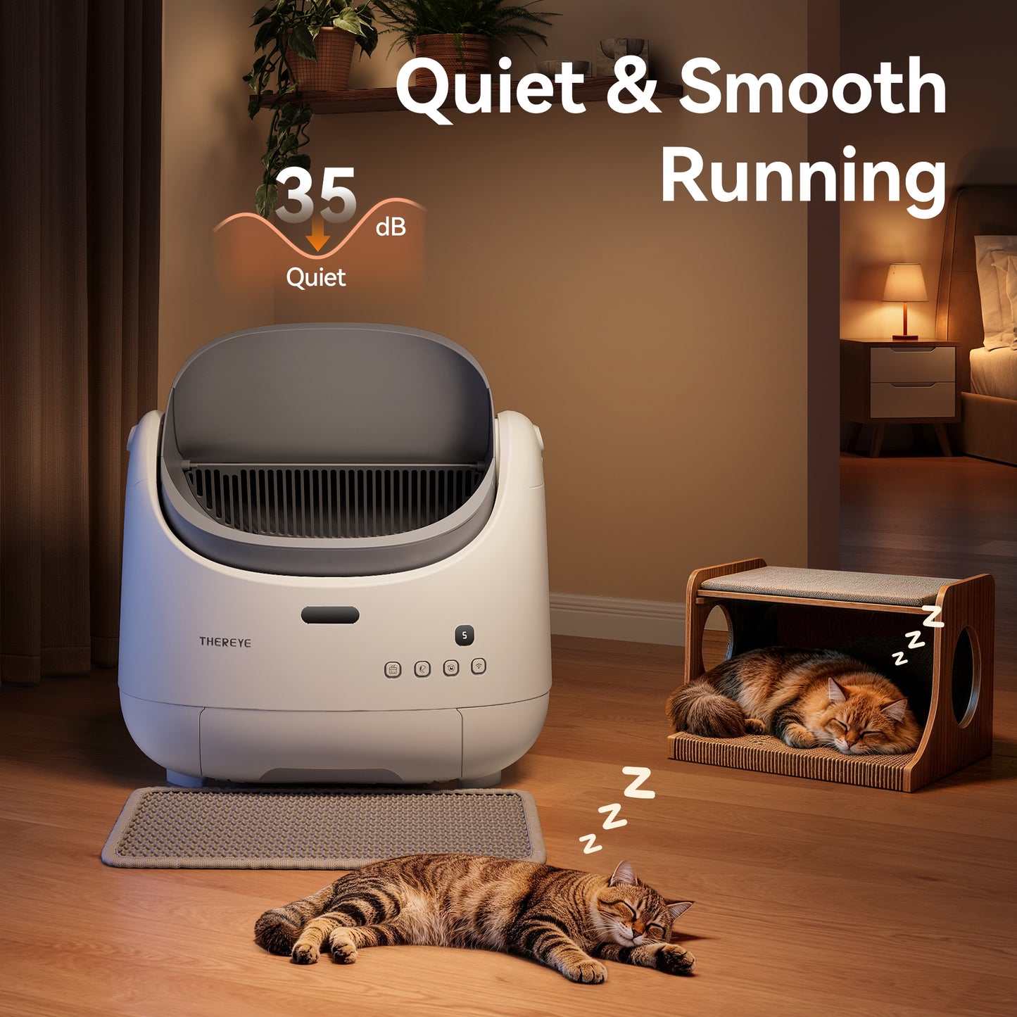 Thereye Open Top Self-Cleaning Cat Litter Box（ER-SC07）