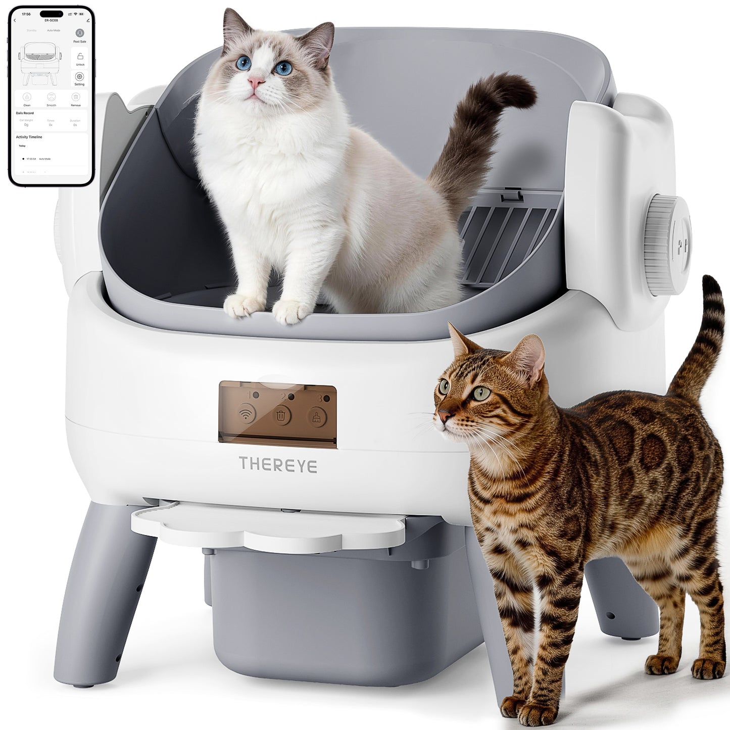 Thereye Open Top Self-Cleaning Cat Litter Box (ER-SC08)