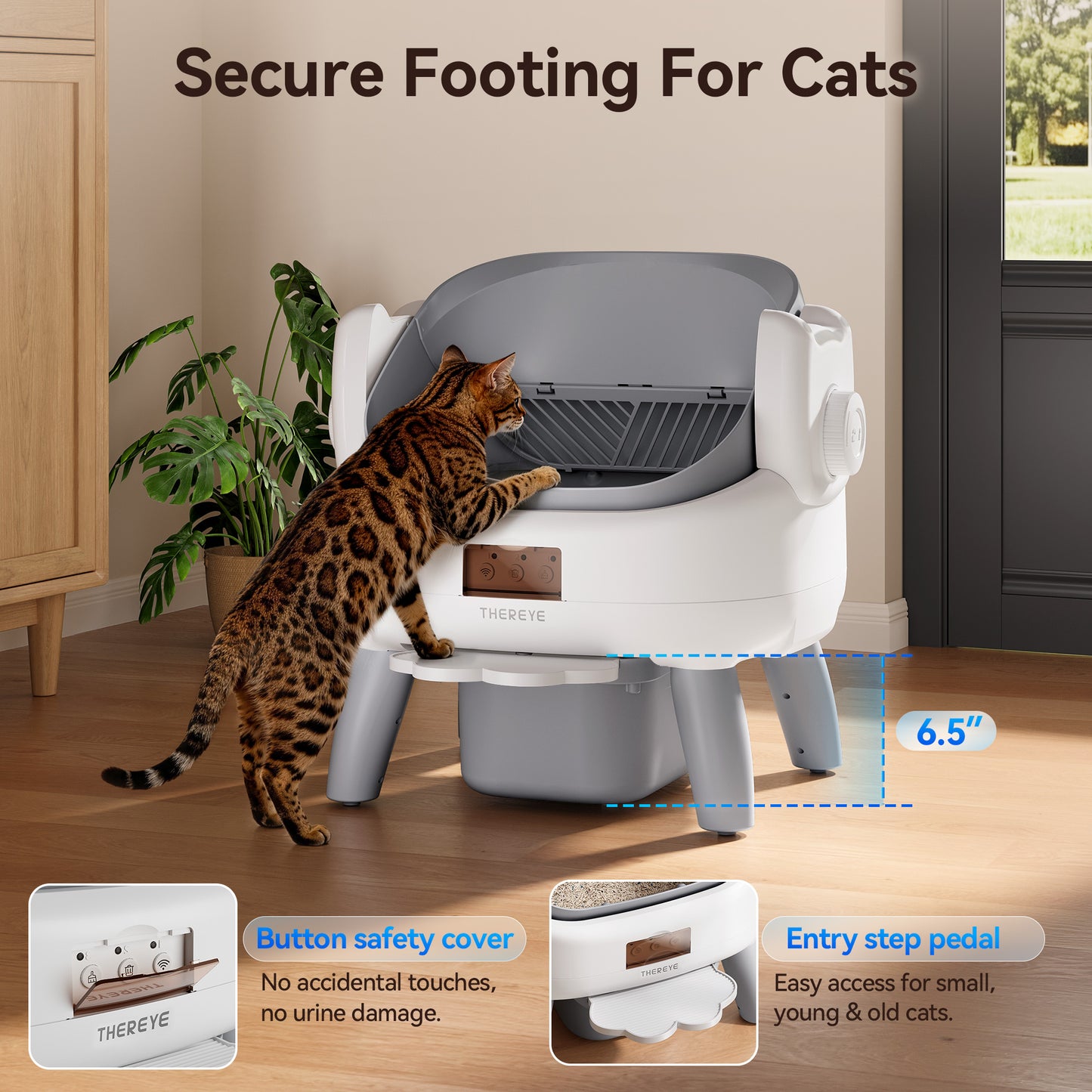 Thereye Open Top Self-Cleaning Cat Litter Box (ER-SC08)