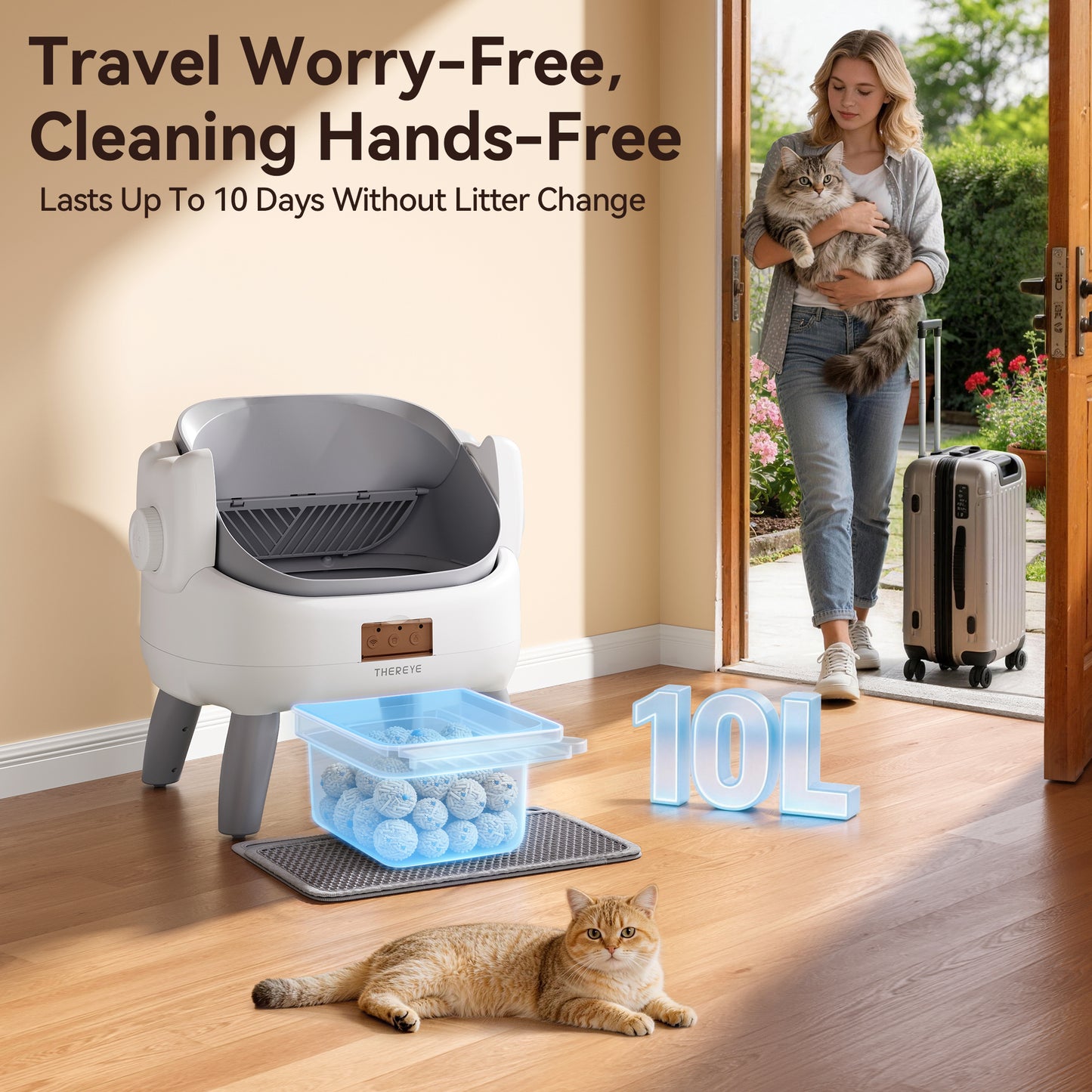 Thereye Open Top Self-Cleaning Cat Litter Box (ER-SC08)