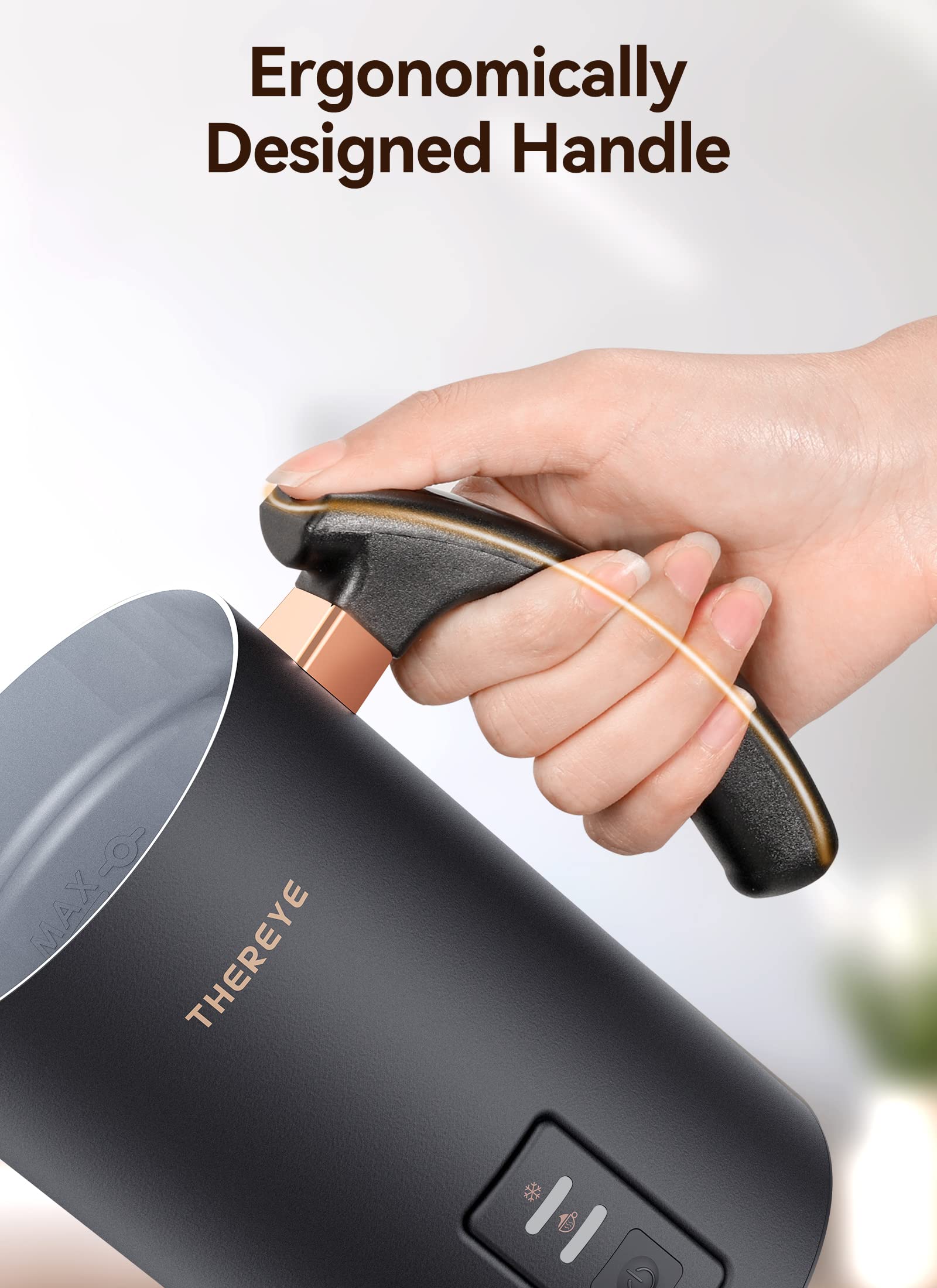 Automatic Hot and Cold Foam Making Warm and Cold Milk Frother Portable  Automatic Milk Warmer for